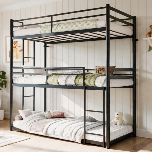 Metal triple twin bunk bed - metal,