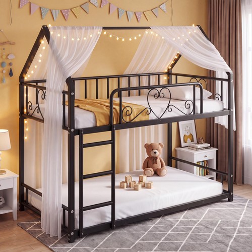 Twin over metal - twin, bed