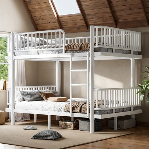 Metal bunk bed full - metal, full-over-full
