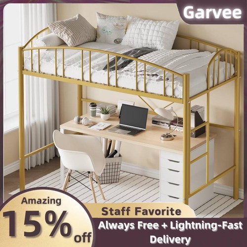 Twin metal loft - metal, bed