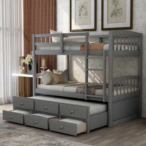 Twin bunk bed with ladder - bed,