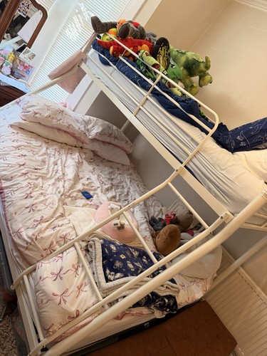 White metal bunk - bed, frame