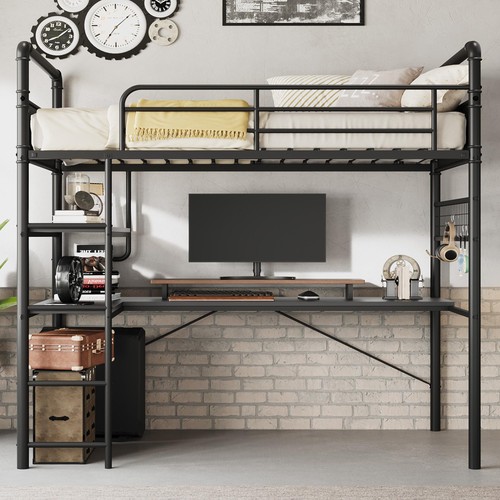 Loft bunk bed with - bunk, desk