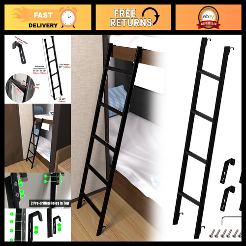 Inch black bunk bed ladder - 55-inch,